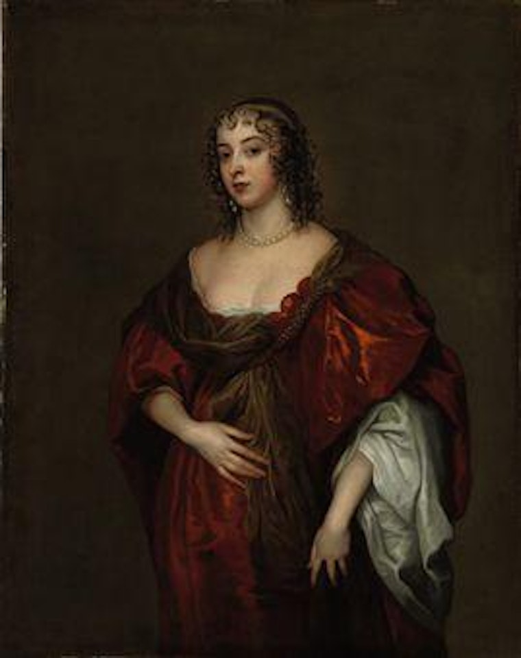 Portrait of a lady, traditionally identified as Elizabeth Howard, standing three-quarter-length by Sir Peter Lely