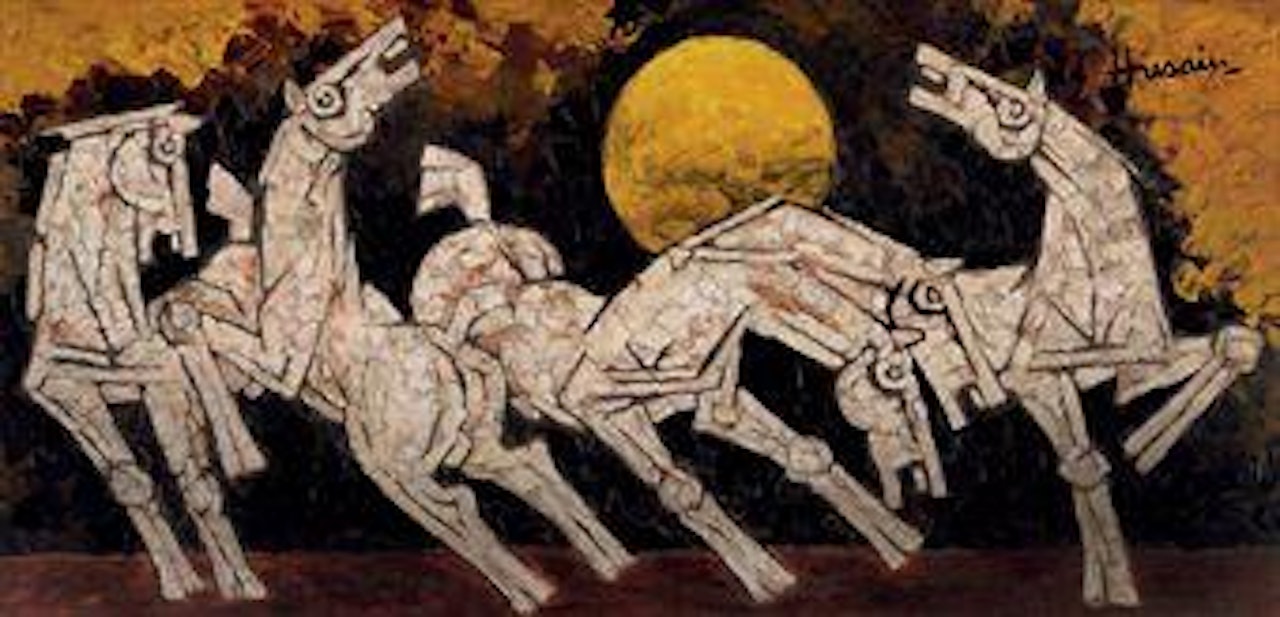 Untitled (Horses) by M.F. Husain