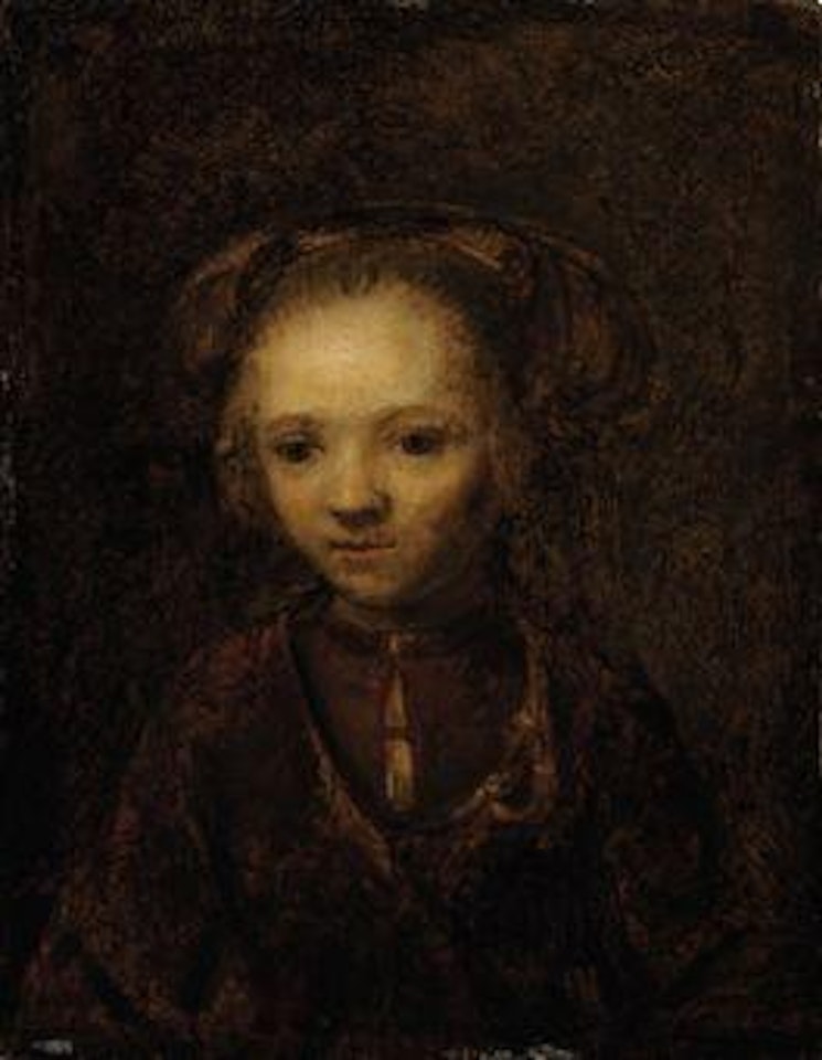 Portrait of a girl by Attributed to Rembrandt Harmensz van Rijn