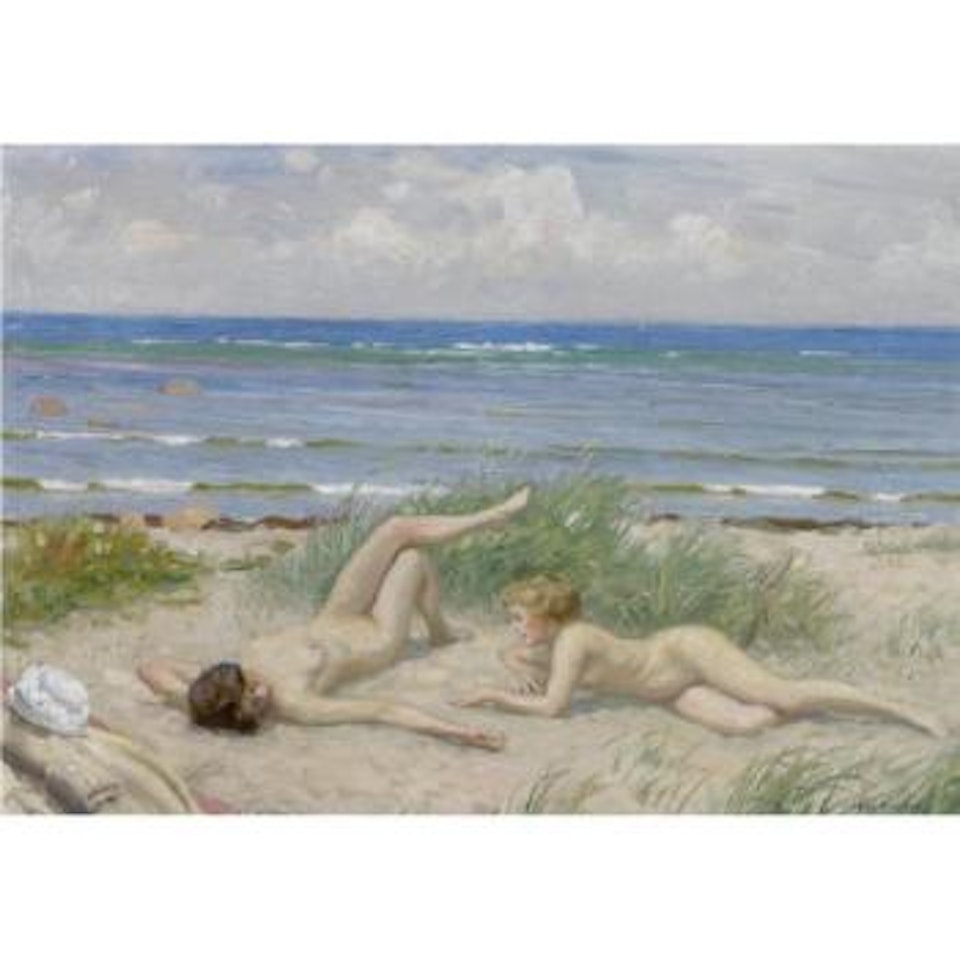 Piger På Stranden, Båstad (Girls On The Beach, Båstad) by Paul Fischer