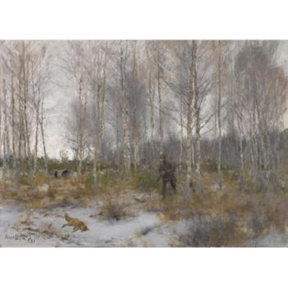 Rävjakt (Fox Hunting) by Bruno Liljefors