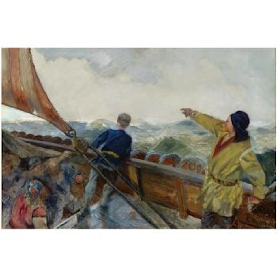 Leif Eriksson Oppdager Amerika (Leif Eriksson Discovers America) by Christian Krohg