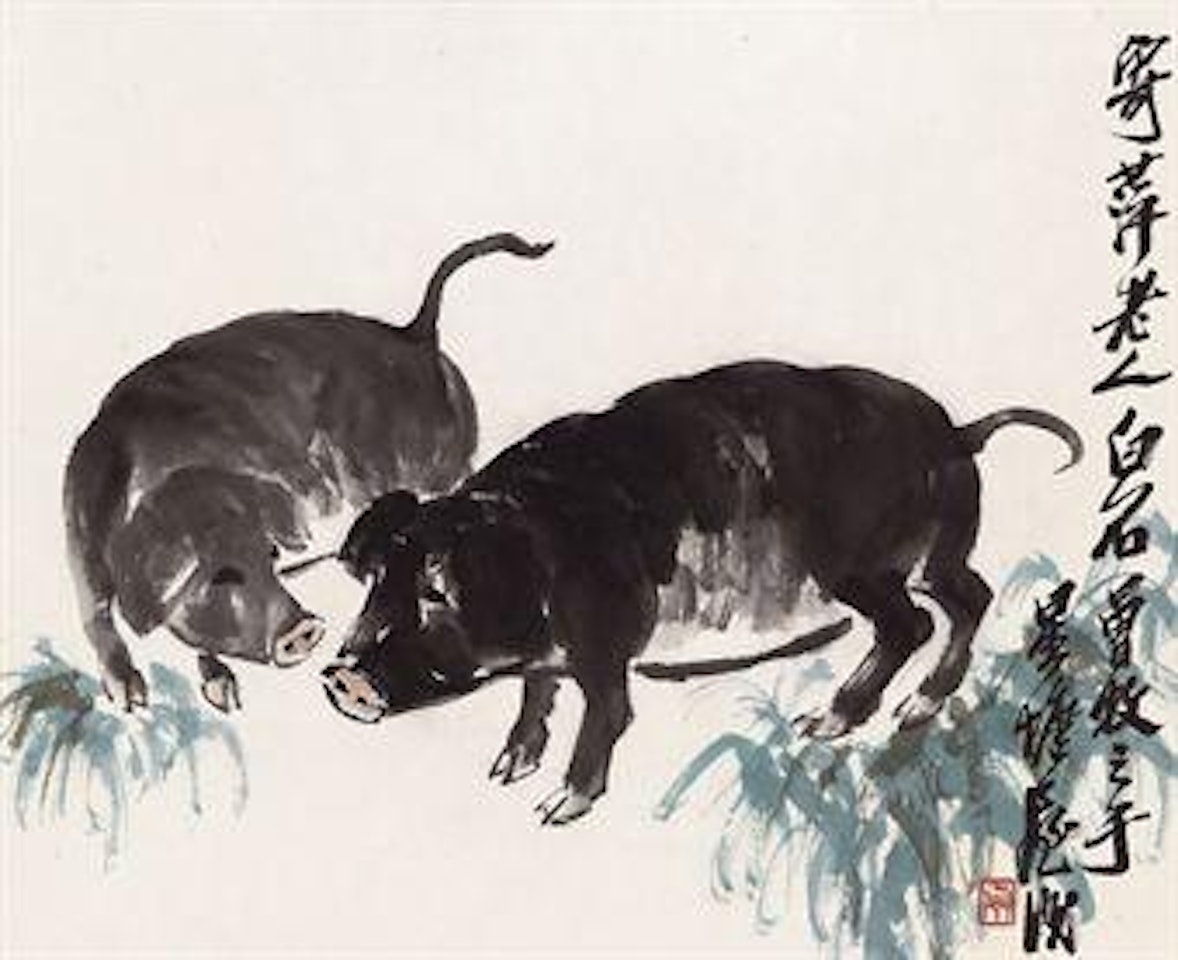 Pigs by Qi Baishi
