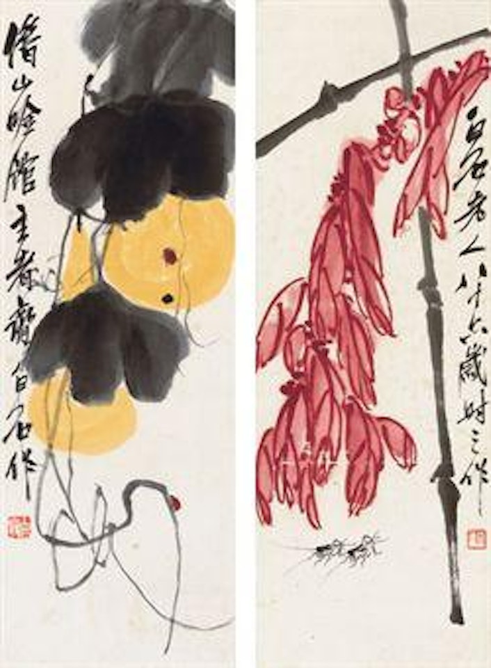 Flower, Insects and Leaves by Qi Baishi