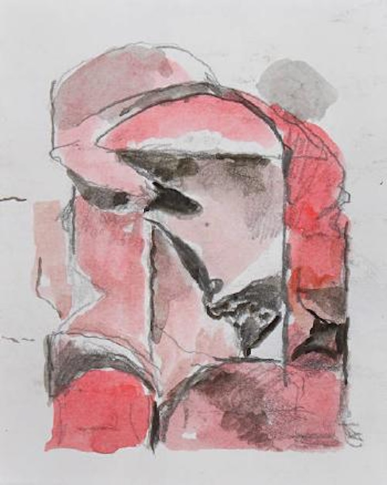 Pink and red rock form by Graham Sutherland
