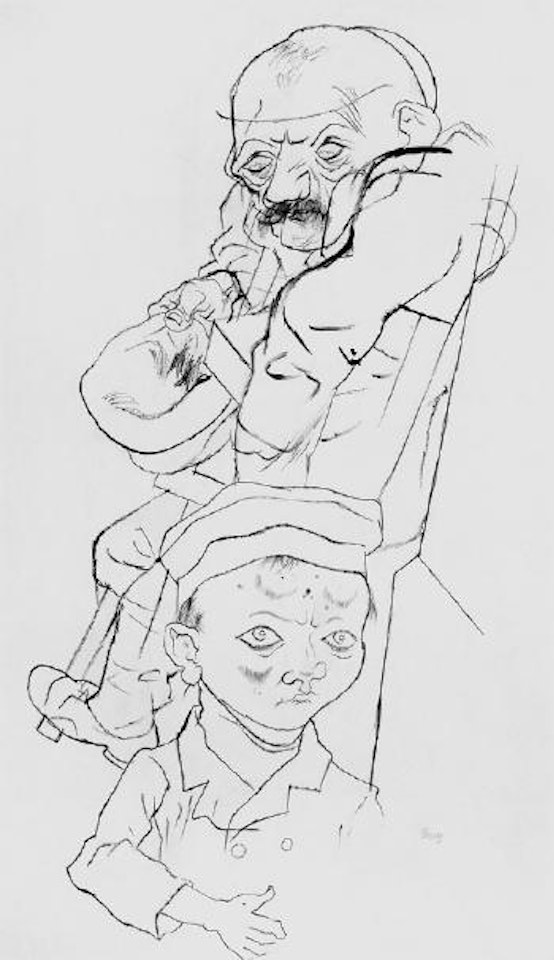 Bettler und Junge by George Grosz