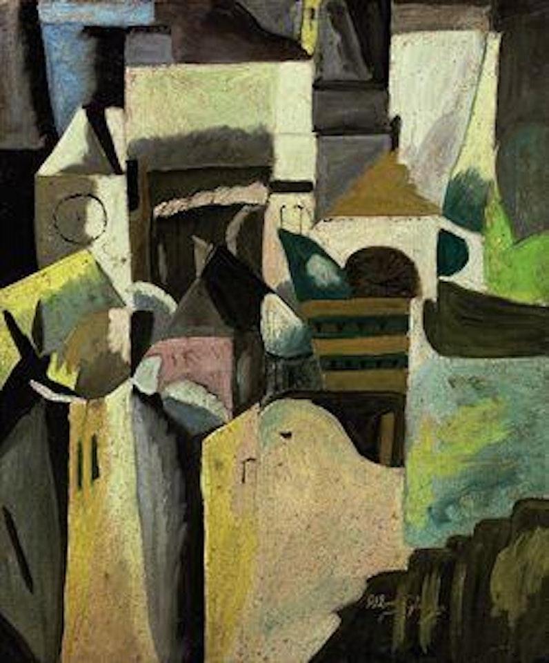 Composition avec maison et église by Albert Gleizes