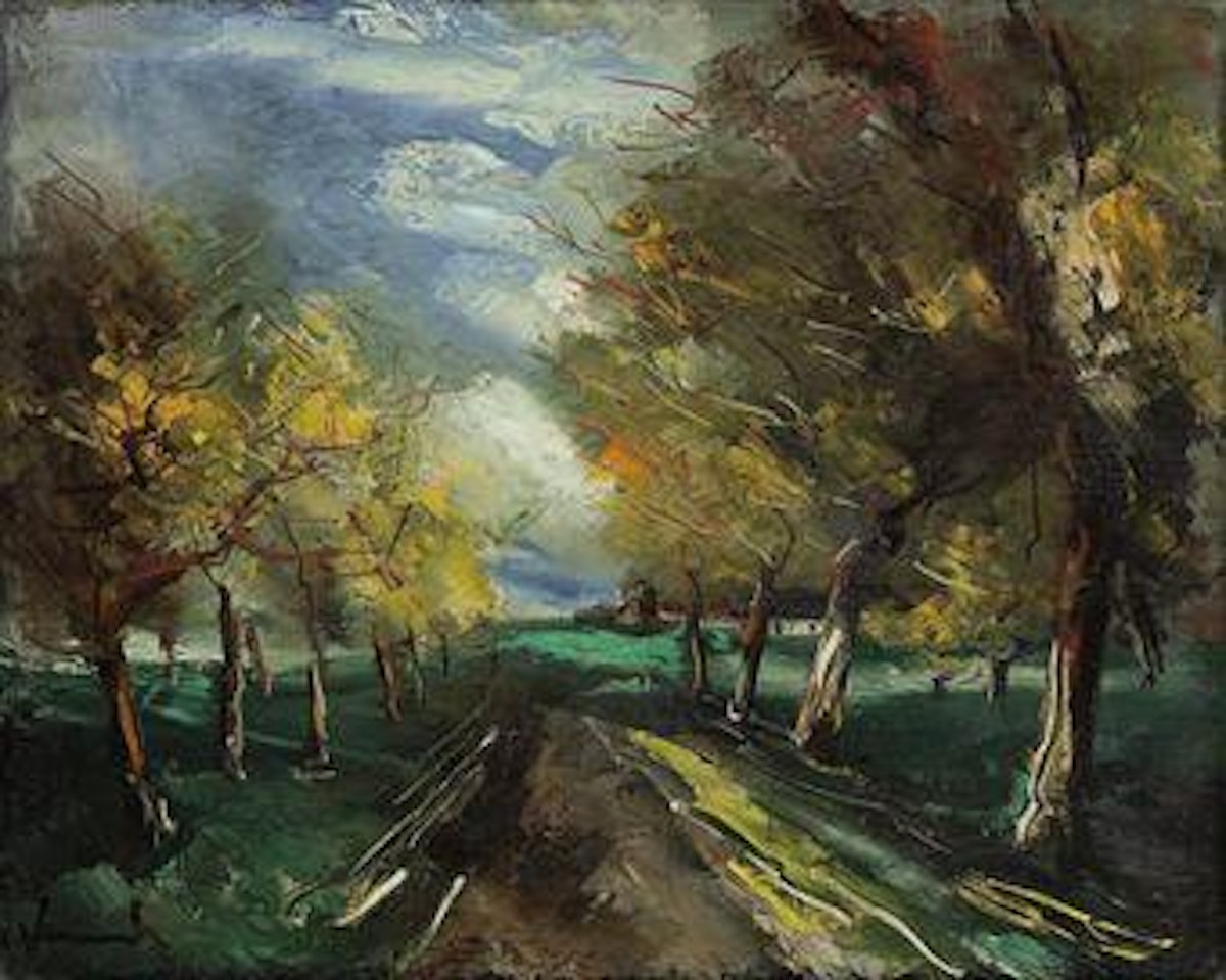 La route bordée d'arbres by Maurice de Vlaminck