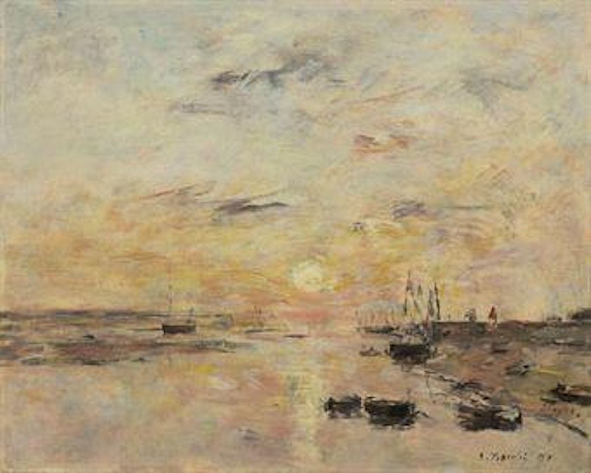 Coucher de soleil sur la Canche, Etaples by Eugène Boudin