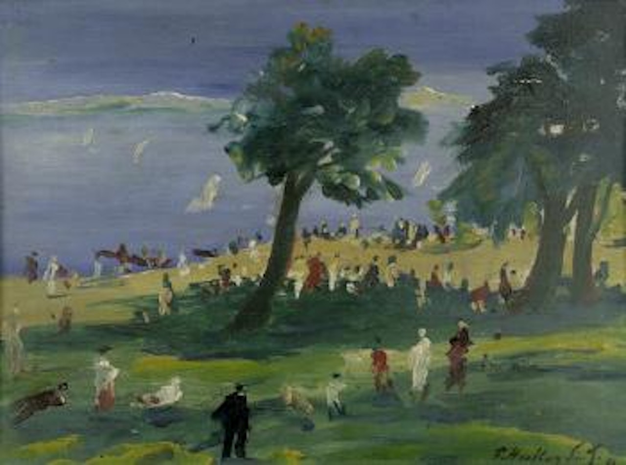 Spazierganger am See by Franz Heckendorf