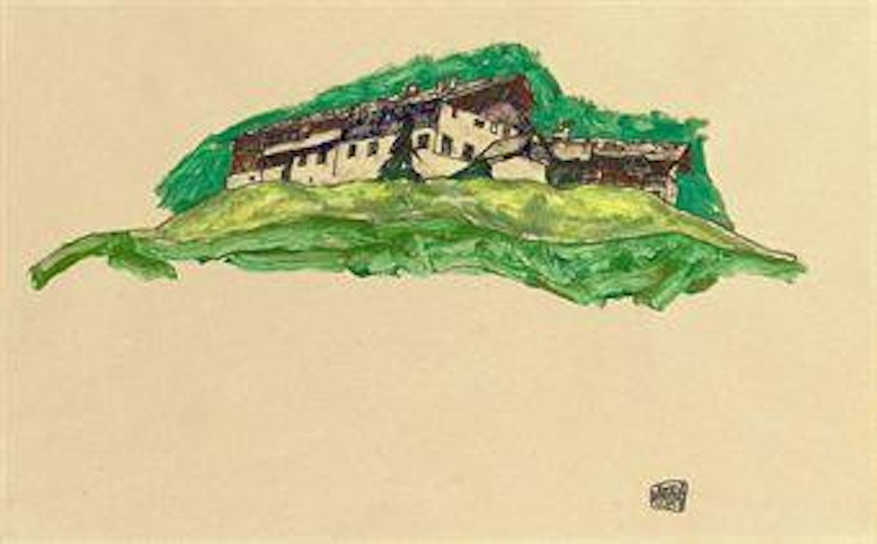 Berglandschaft (Tiroler Bauernhof) by Egon Schiele