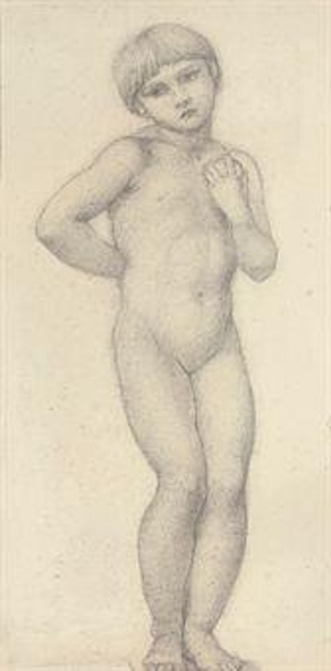 Study of a girl for 'The Troy Triptych' by Edward Coley Burne-Jones