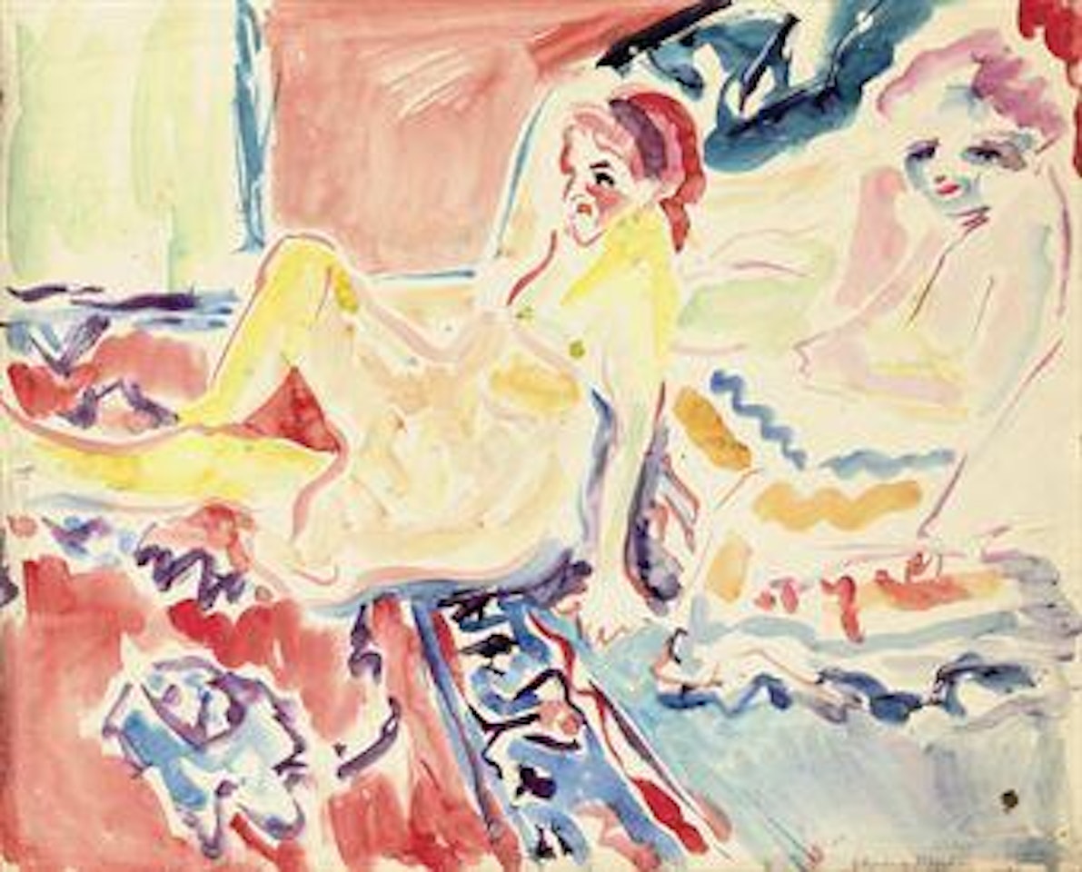 Sitzende und Liegende (recto); Sam der Neger (verso) by Ernst Ludwig Kirchner