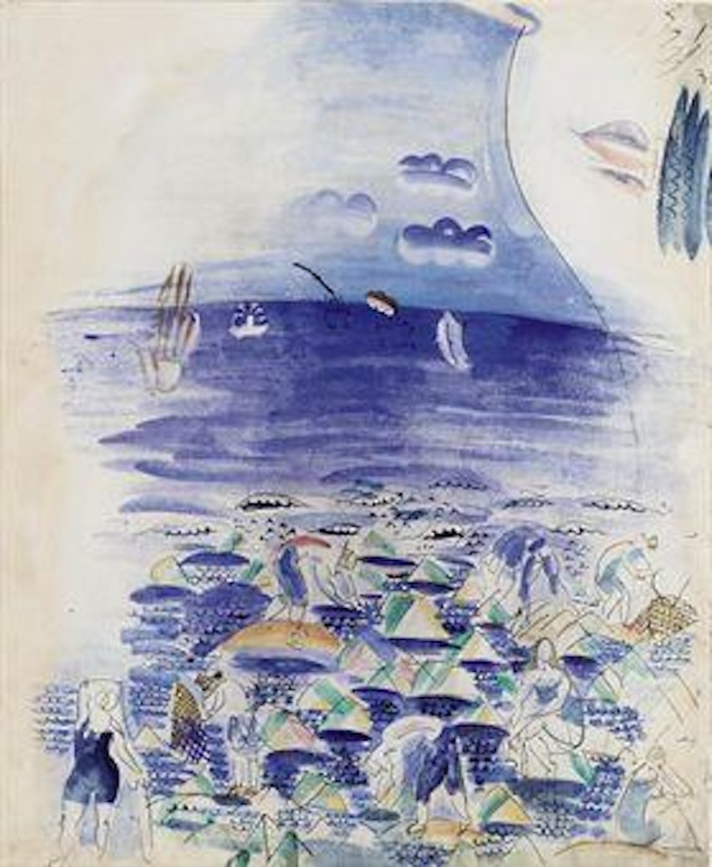 Pêcheurs et baigneuses au bord de la mer by Raoul Dufy