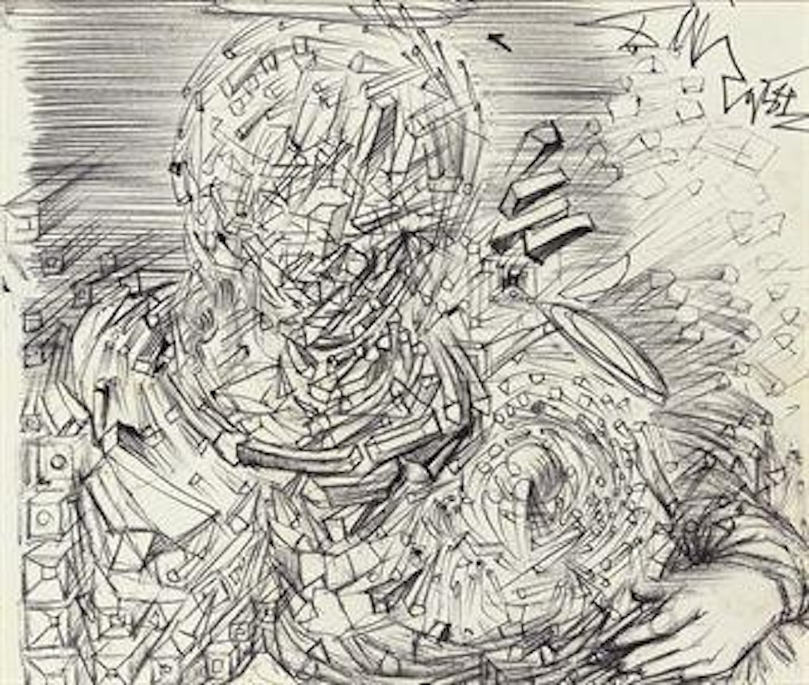 Tête atomique (recto); Etudes (verso) by Salvador Dali