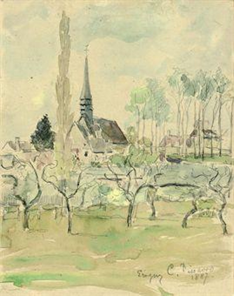L'Église d'Eragny by Camille Pissarro