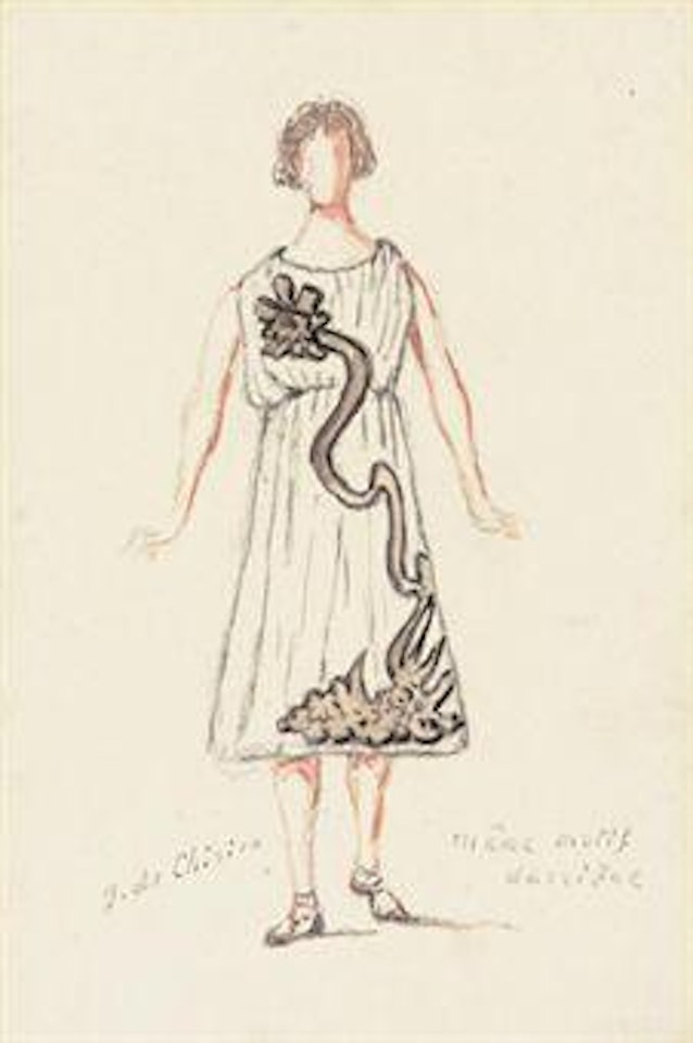 Bozzetto per l'opera Orfeo di Gluck: Costume per donna piangente by Giorgio de Chirico