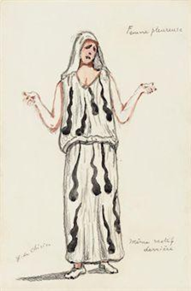 Bozzetto per l'opera Orfeo di Gluck: Costume by Giorgio de Chirico