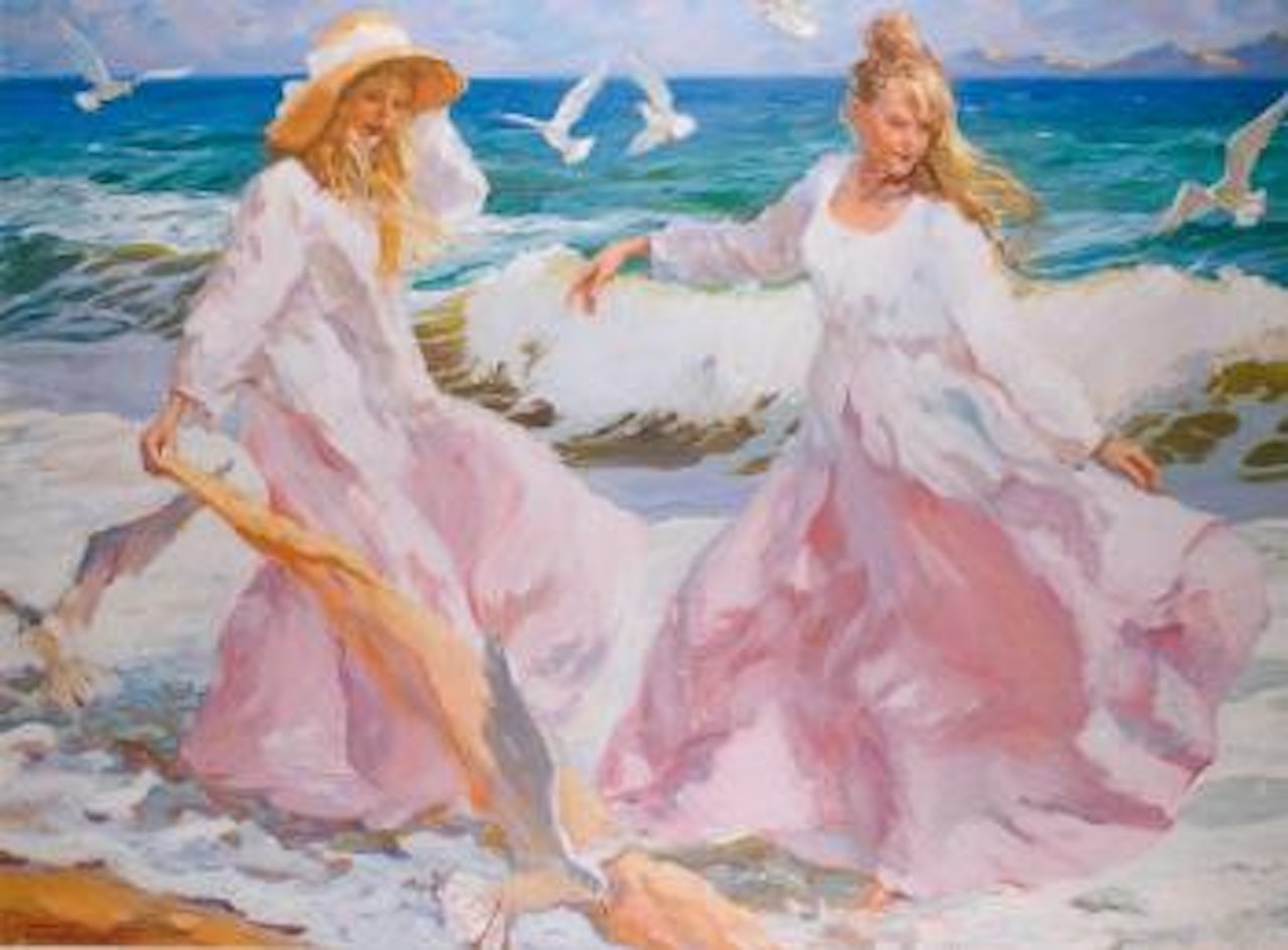 Jeunes filles au bord de la mer by Boris Tchoubanoff