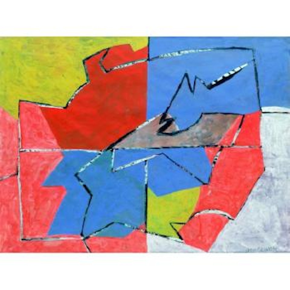 Composition Aux Traits Bleu Orange Jaune by Serge Poliakoff