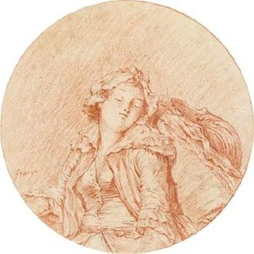 A study of a sleeping girl by Jean-Baptiste Greuze