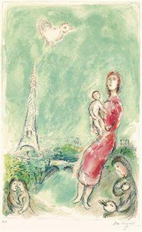 Maternité rouge (M 984) by Marc Chagall