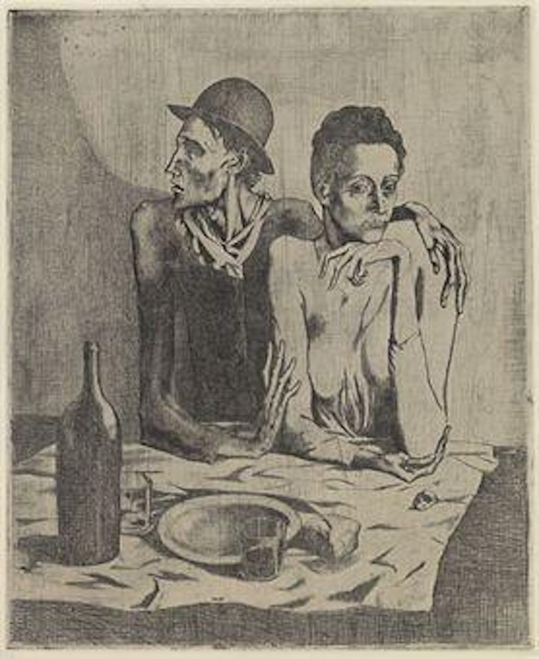 Le Repas frugal, from La Suite des Saltimbanques (Bloch 1; Baer 2) by Pablo Picasso