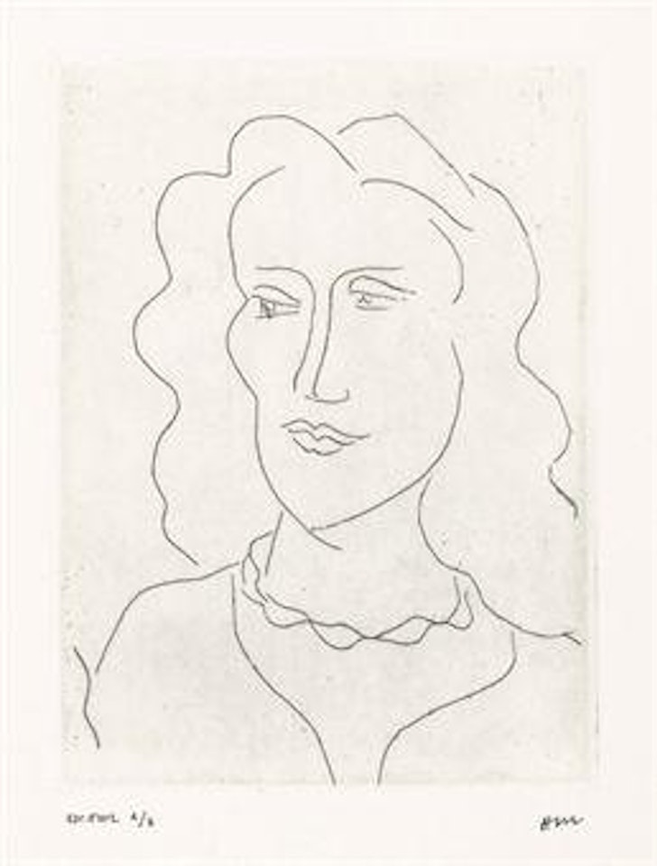 Jeune femme, visage de trios-quarts (D 309) by Henri Matisse
