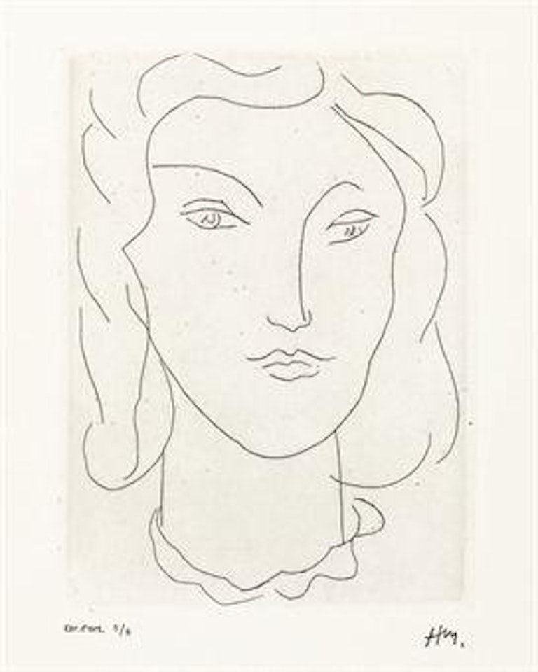 Tête de jeune femme au collier en feston (D 303) by Henri Matisse