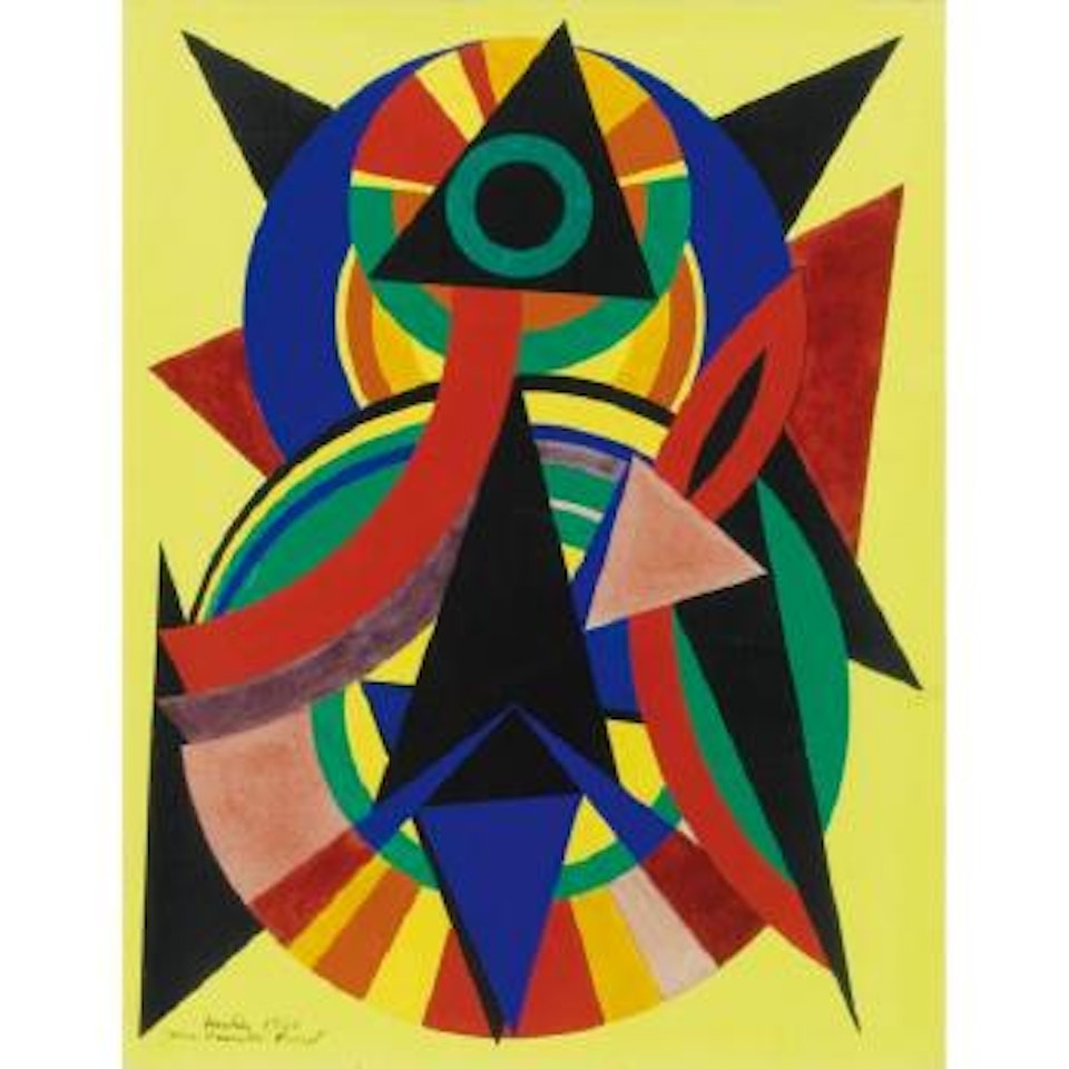 Composition Sur Fond Jaune by Auguste Herbin