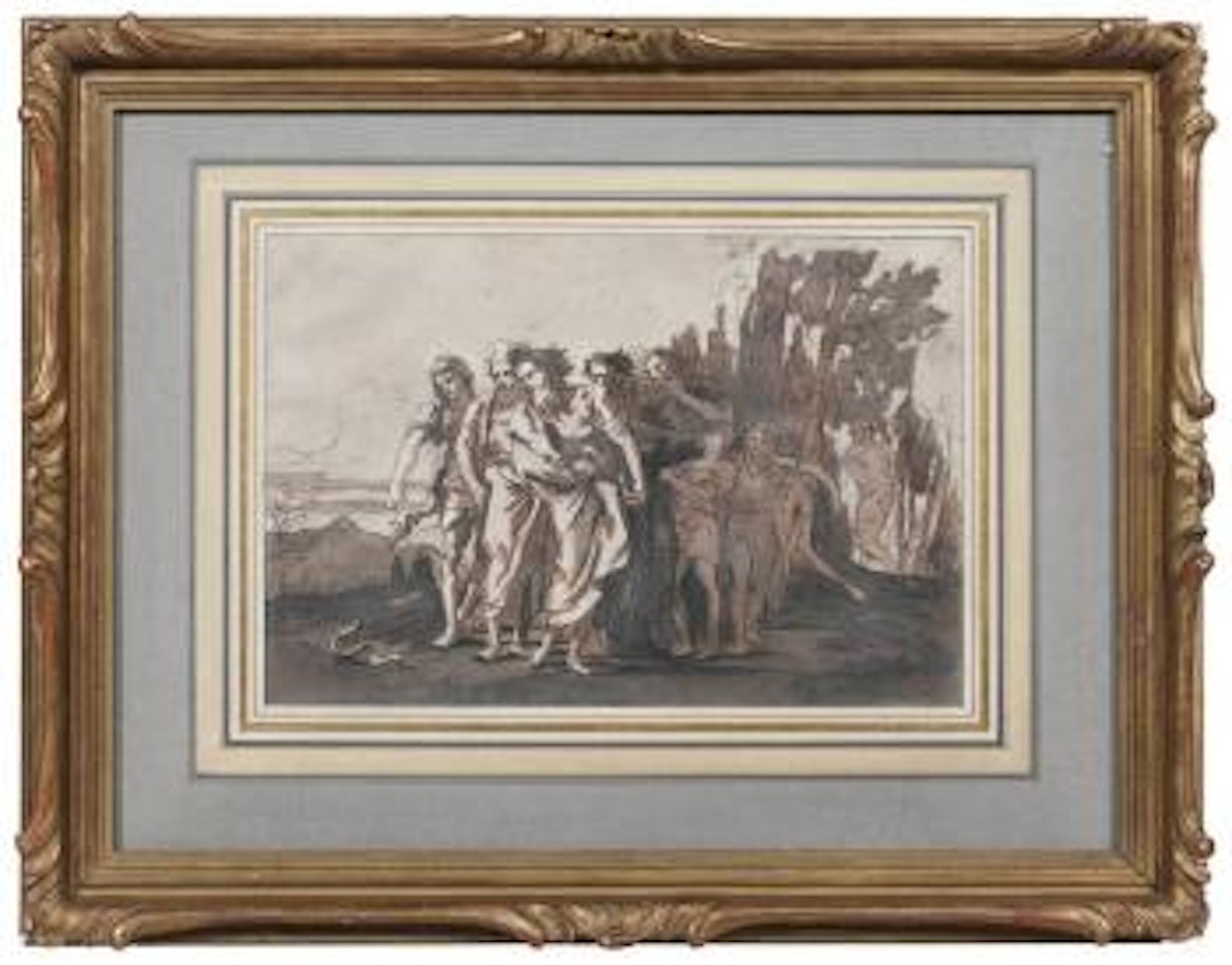 Groupe de personnages devant un serpent by Giovanni Domenico Tiepolo