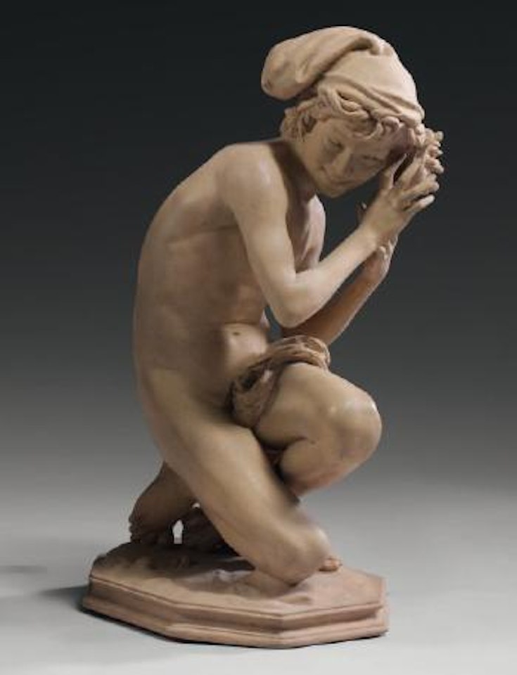 Jeune pêcheur à la coquille ou Le jeune pêcheur avec un filet by Jean-Baptiste Carpeaux