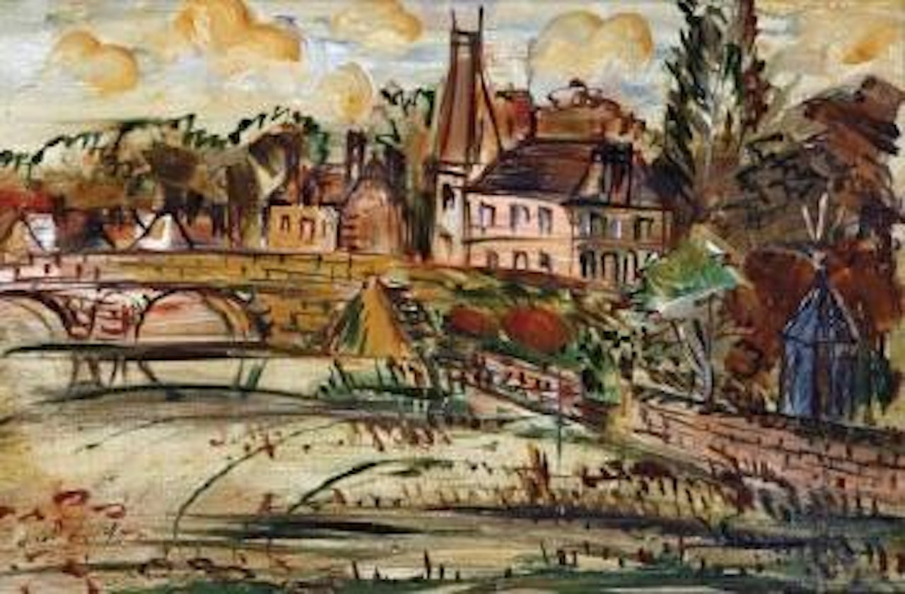 Paysage au pont by Jean Dufy