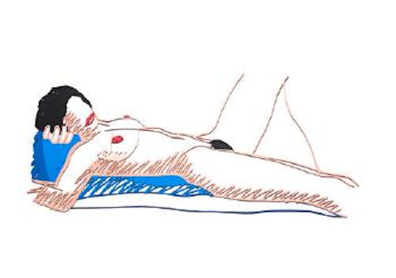 Monica lying on her back by Tom Wesselmann