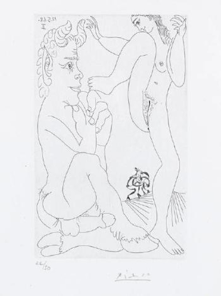 Faune et Bacchante, avec Combat de Faunes, from Series 347 (Bloch 1557) by Pablo Picasso