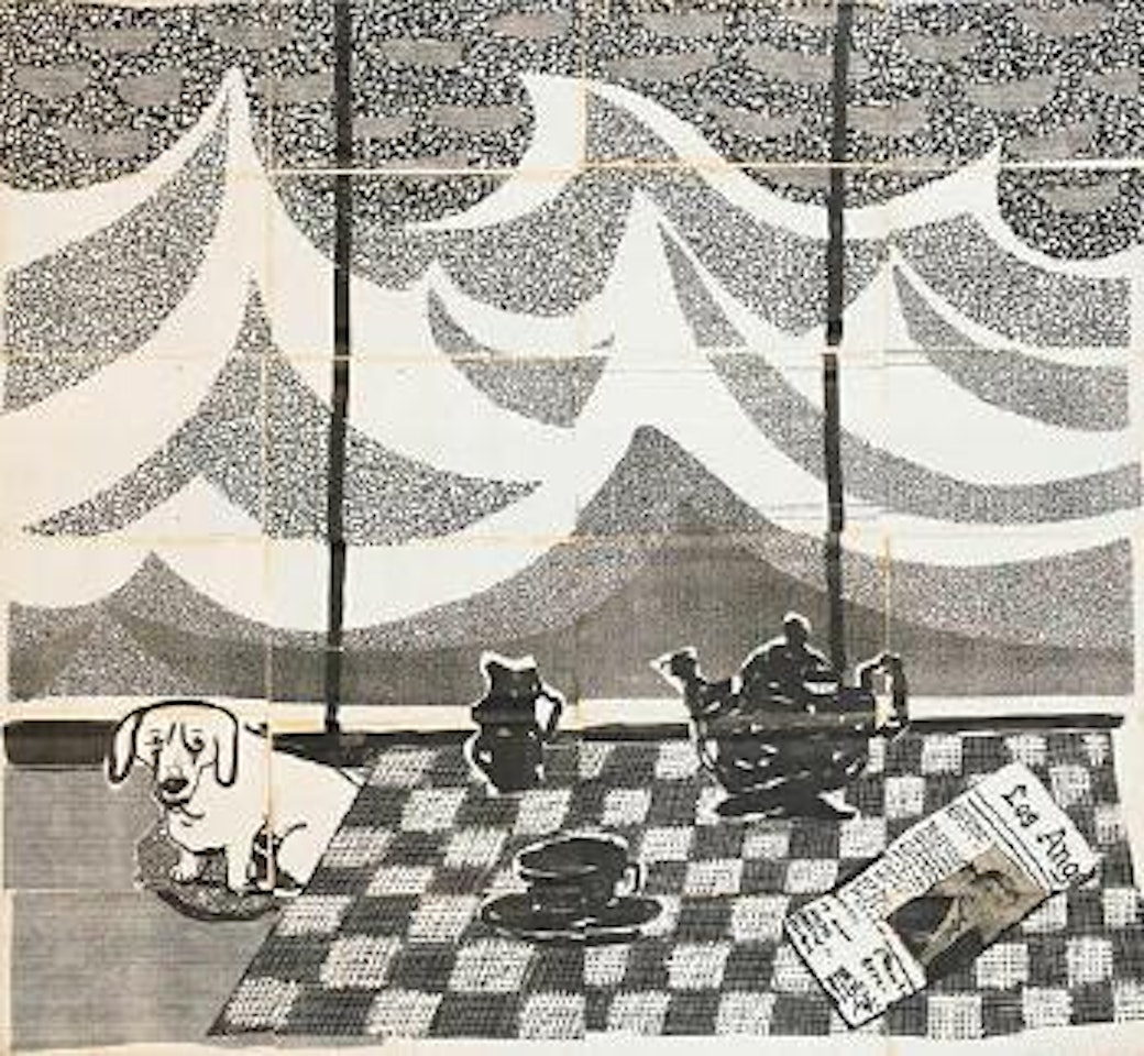 Bodge the Dachshund and a Los Angeles Tea Table by David Hockney
