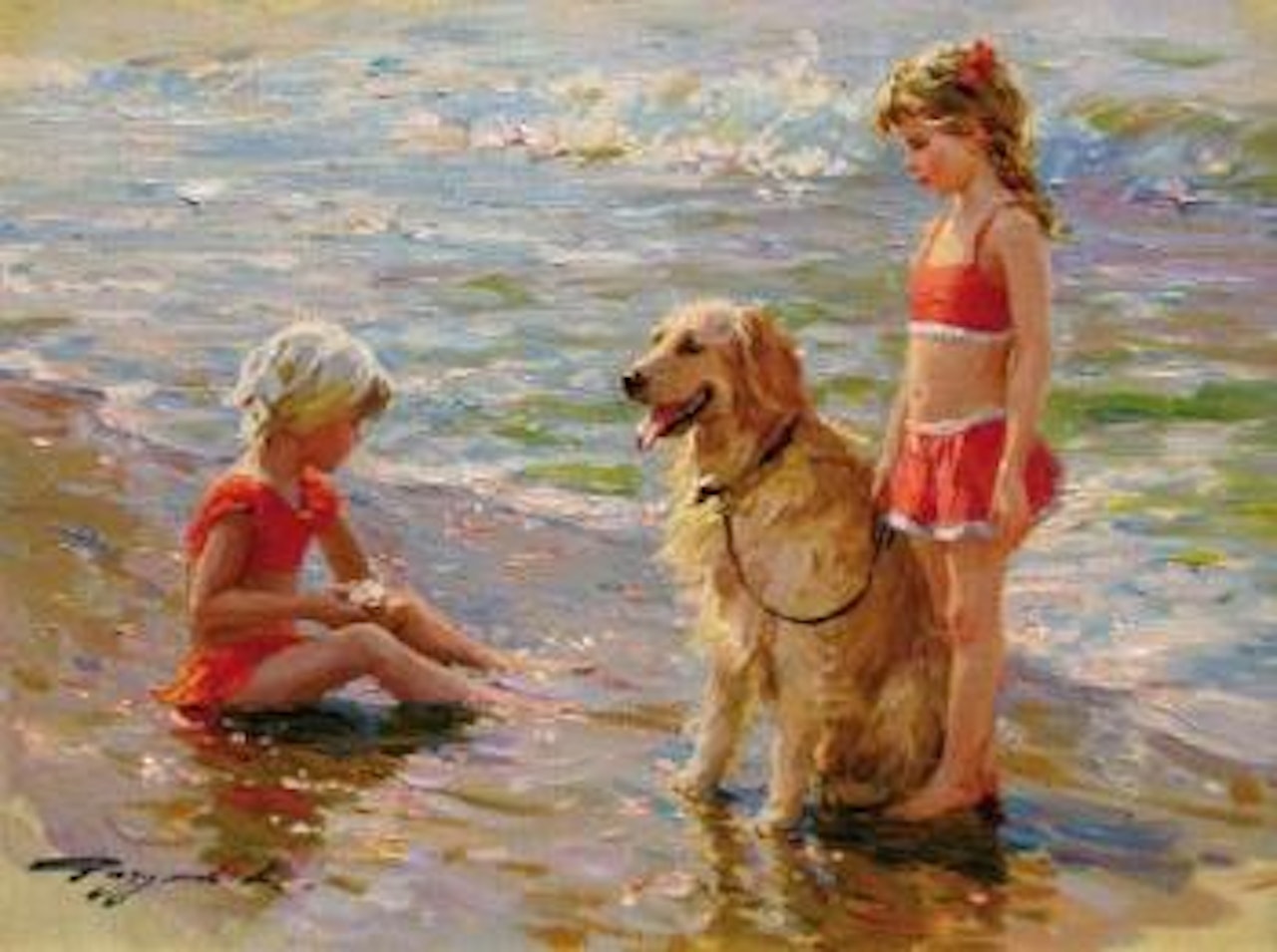 Les enfants au bord de la mer by Constantin Razoumov