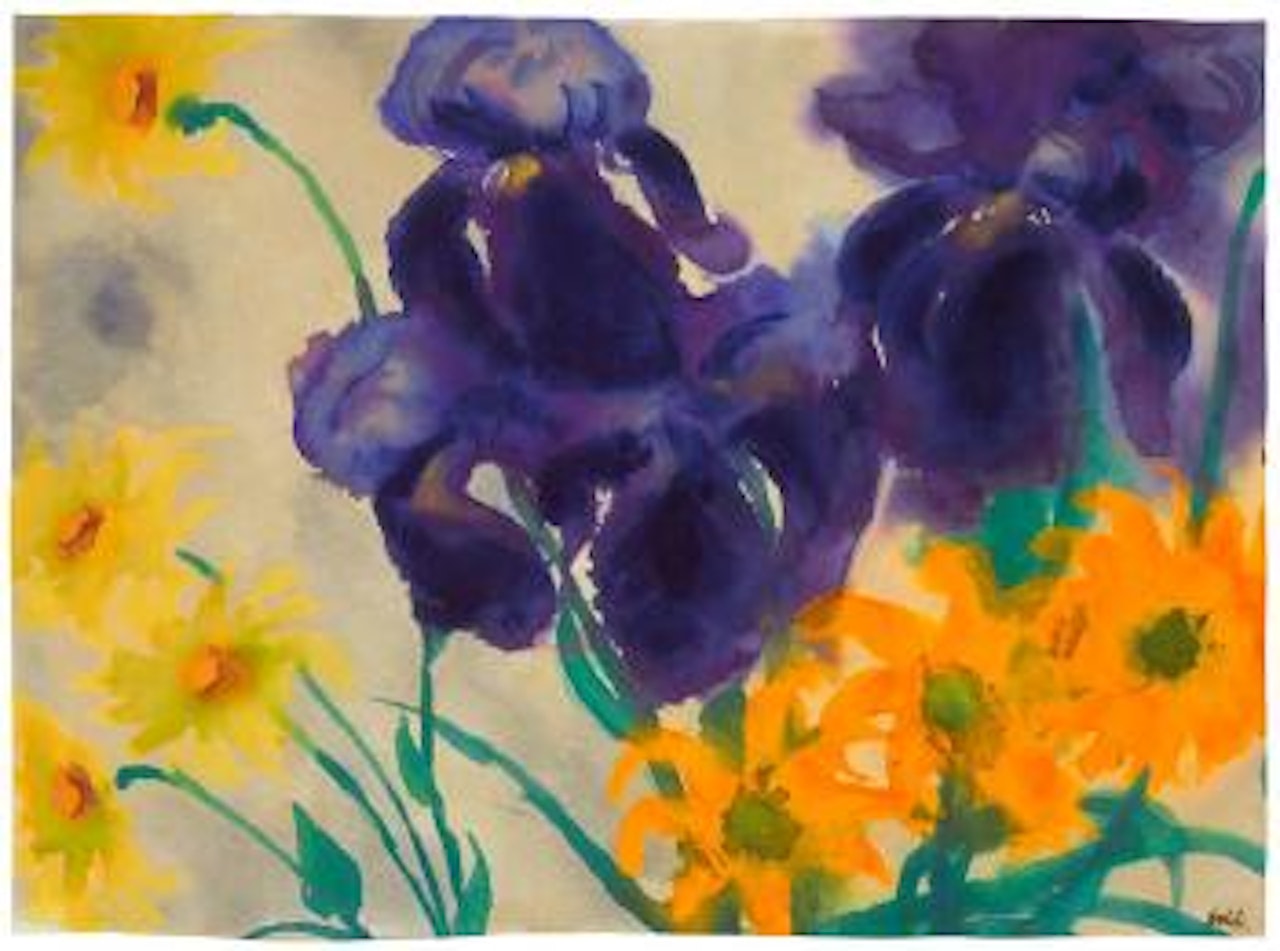 Blaue iris, feuerlilien, rudbekia by Emil Nolde