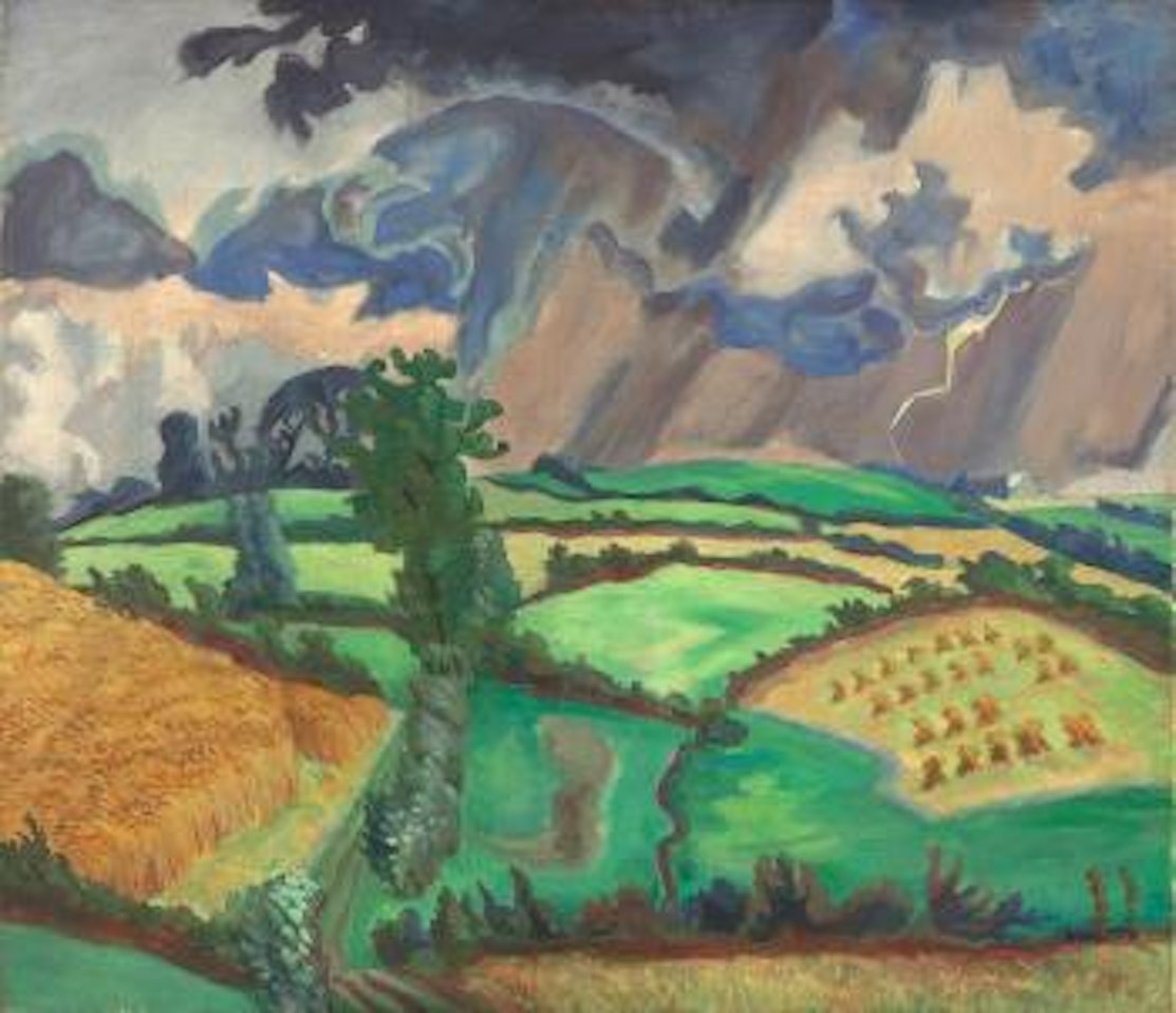 Landschaft im Gewitter by Erich Heckel