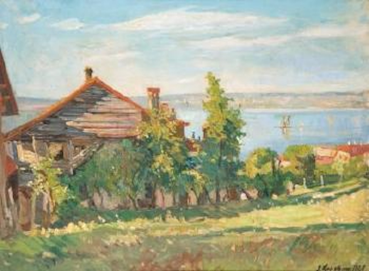 Le lac Leman vu d'Evian by Georgij Aleksandrovic Lapschin