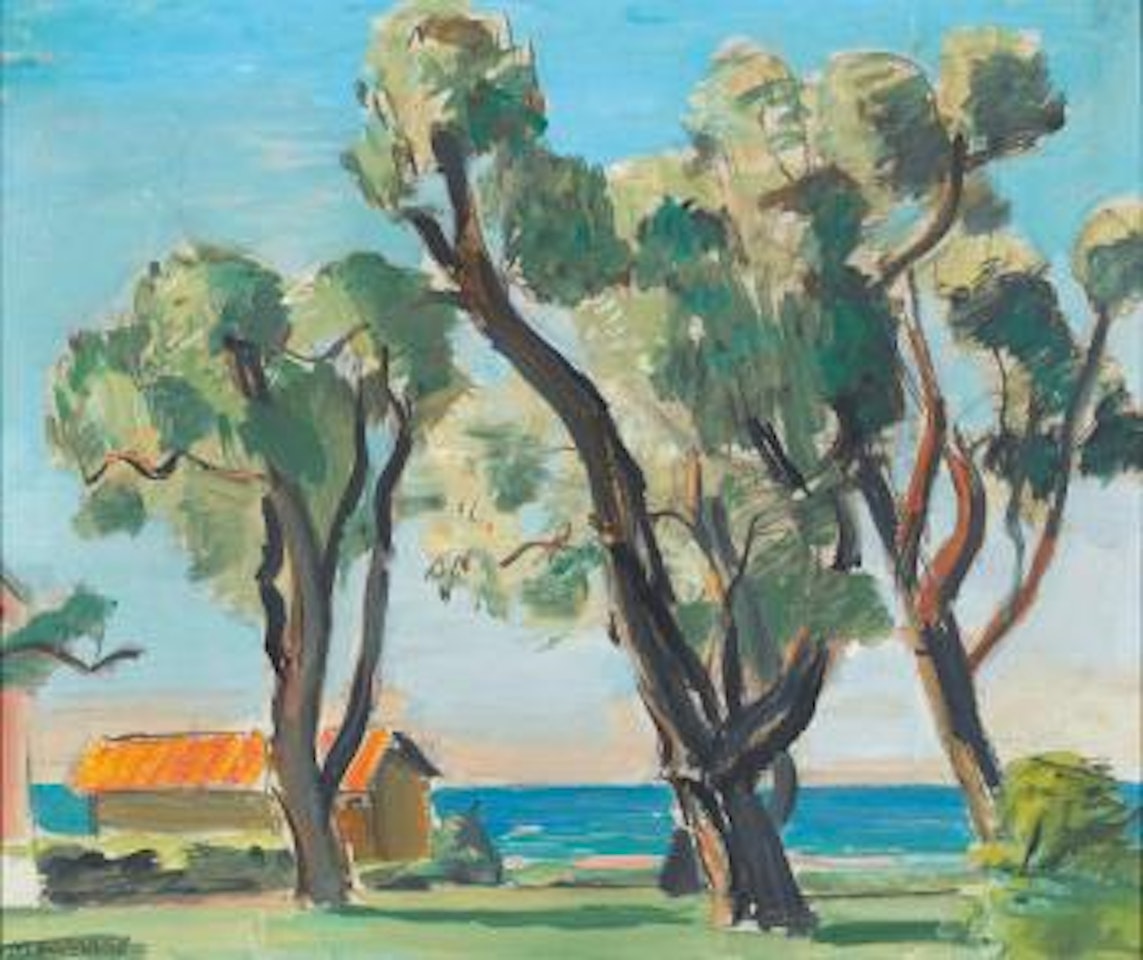 Sommerliche Kustenpartie mit Baumen by Maurice Barraud