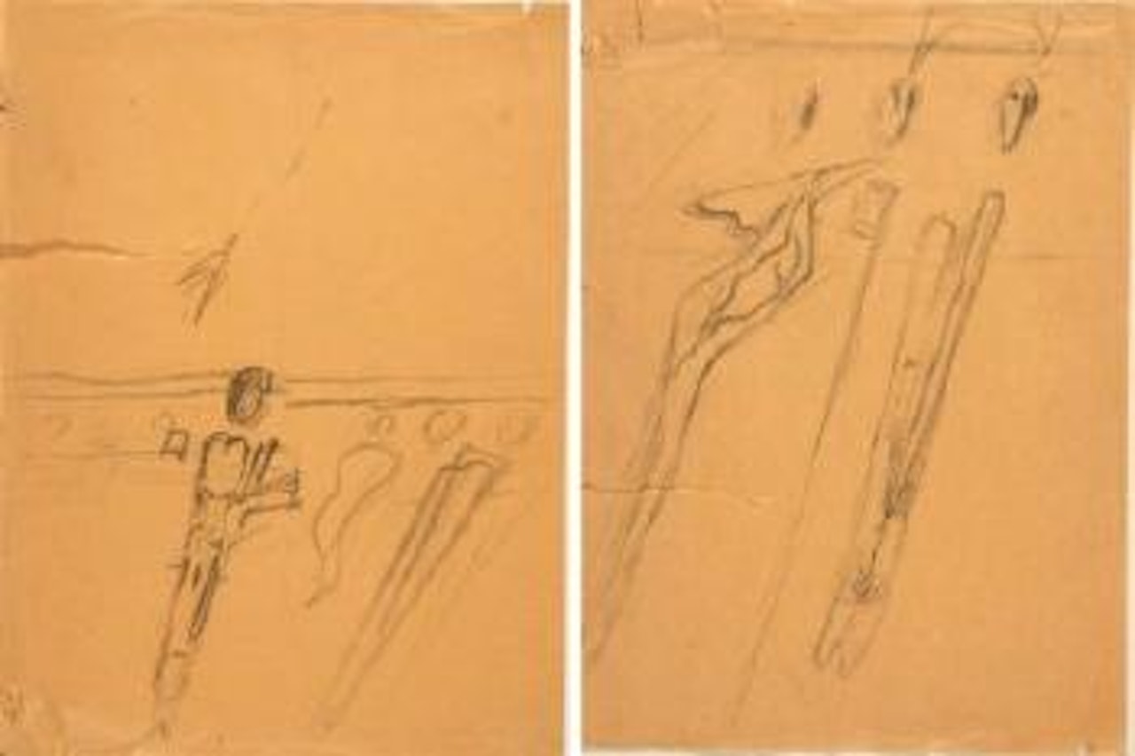 Figures anamorfiques (études) by Salvador Dali