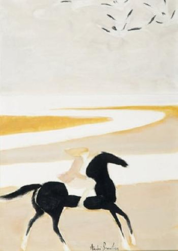 Cavalière sur la plage by André Brasilier