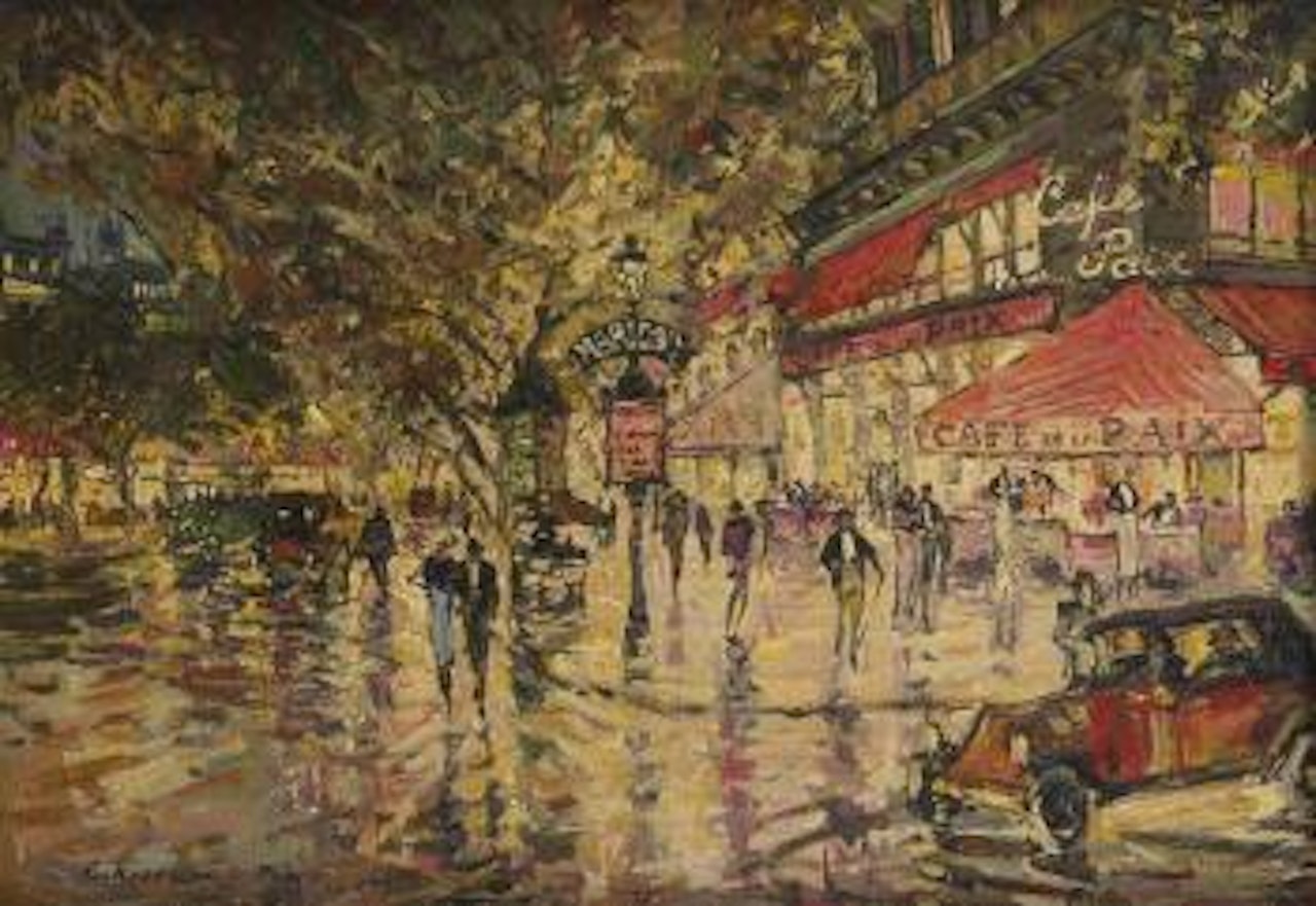 Vue du Café de la Paix au crépuscule by Konstantin Alekseevich Korovin