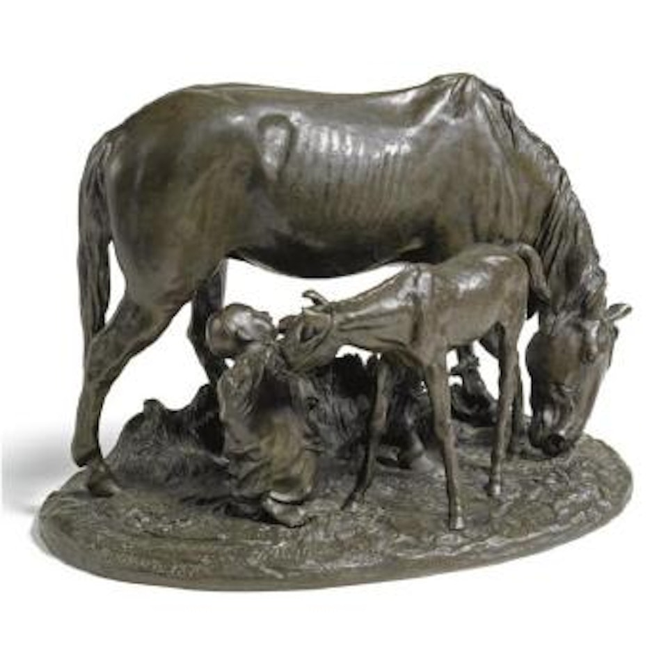 Tatar Boy Milking A Mare by Eugene Alexandrovic Lanceray