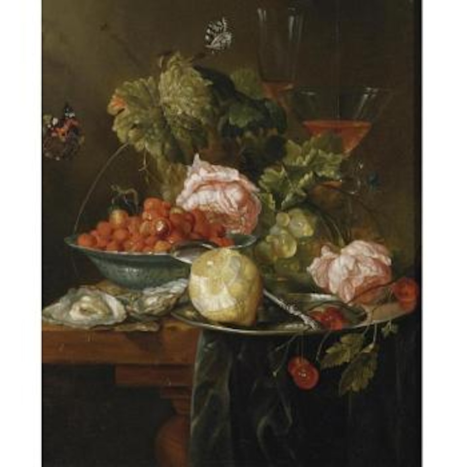 Still Life Of Strawberries, Oysters And A Peeled Lemon by Jan Davidsz de Heem