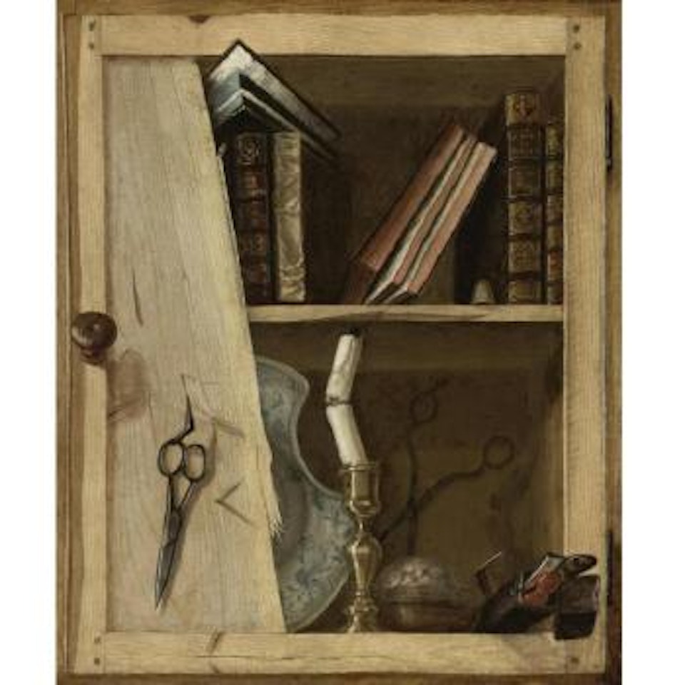 Trompe L'oeil Of A Barber's Cabinet by French School