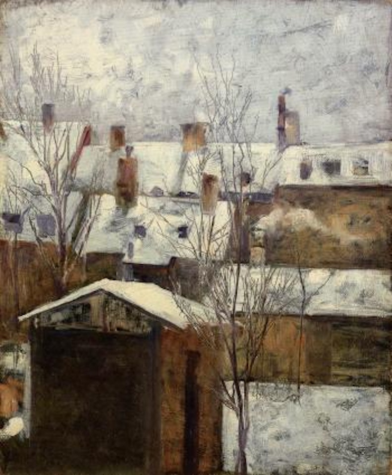 Dacher in Weimar in winter by Christian Rohlfs