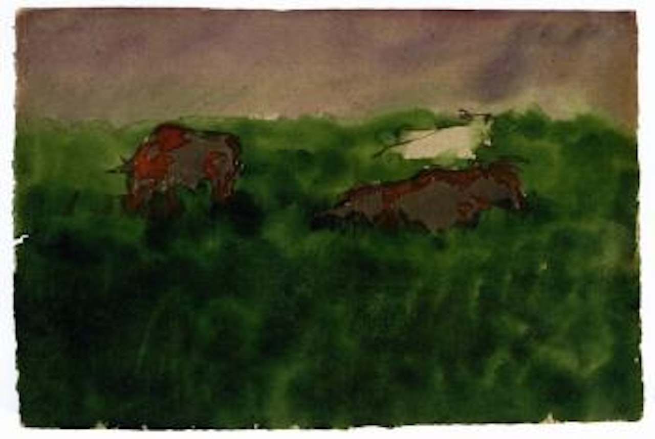 Kuhe auf einer Weide by Emil Nolde