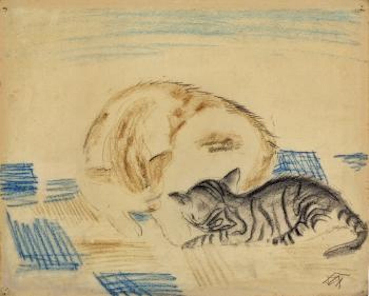 Katze und katzchen by Otto Dix